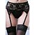 cheap Wedding Garters-Garter Lace/Polyester Black Fashion Lace Embroidery Garter Without Stockings