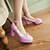 Χαμηλού Κόστους Γυναικεία Τακούνια-Γυναικείο Παπούτσια Δερματίνη Άνοιξη Καλοκαίρι Φθινόπωρο Κοντόχοντρο Τακούνι Φιόγκος Αγκράφα Για Φόρεμα Μαύρο Ροζ μπεζ Μωβ