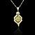 cheap Necklaces-18K Real Gold Plated Allah Muslim Tassel Zircon Pendant Necklace