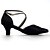 baratos Sapatos Para Dança de Salão &amp; Dança Moderna-Mulheres Sapatos de Dança Moderna Cetim Fivela Salto Presilha Salto Robusto Não Personalizável Sapatos de Dança Preto / Vermelho / Prateado
