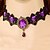 cheap Choker Necklaces-Women&#039;s Sapphire Choker Necklace Tattoo Choker Necklace faceter Ladies Tattoo Style Fashion Bridal Lace Alloy Purple Red Blue Green Necklace Jewelry For Party Special Occasion Birthday Gift