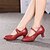 cheap Ballroom Shoes &amp; Modern Dance Shoes-Women&#039;s Modern Shoes Ballroom Shoes Heel Buckle Cuban Heel Black Red Silver Buckle / EU40