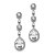abordables Boucles d&#039;oreilles-Women&#039;s Silver Zircon Crystal long Earring For Birde Wedding