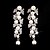 cheap Earrings-Vintage Party Wedding Princess Birde Crown Rhinestone Crystal Pearl Long Silver Earring