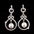 cheap Earrings-Elegant Vintage Silver Crystal and White Pearls Wedding Earring for Wedding Party