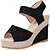 cheap Women&#039;s Sandals-Women&#039;s Shoes Wedge Heel Peep Toe Sandals Dress Black/Beige