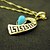 cheap Necklaces-18K Real Gold Plated Blue Pendant 3.5*1.55CM