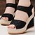 cheap Women&#039;s Sandals-Women&#039;s Shoes Wedge Heel Peep Toe Sandals Dress Black/Beige