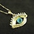 cheap Necklaces-18K Real Gold Plated Evil Eye Pendant Necklace