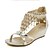 cheap Women&#039;s Sandals-Women&#039;s Shoes Leatherette Summer Platform / Wedge Heel Crystal Silver / Gold / Wedge Heels