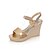 cheap Women&#039;s Sandals-Women&#039;s Shoes Leatherette Spring / Summer / Fall Platform / Wedge Heel Sparkling Glitter Silver / Golden