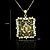 cheap Necklaces-18K Real Gold Plated Allah Muslim Zircon Pendant 5.9*4CM