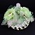 cheap Headpieces-Handmade Green Chiffon Rhinestone Lace Flower Feather Hair accessories Bridal Wedding Fascinator