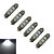 cheap Light Bulbs-6pcs 60lm Festoon Decoration Light 3 LED Beads SMD 5050 Cold White 12V