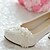 baratos Sapatos de Noiva-Feminino Couro Primavera Verão Outono Inverno Casamento Flor Salto Agulha Branco 7,5 a 9,5 cm