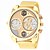 abordables Relojes militares-JUBAOLI Men&#039;s Military Watch Quartz Oversized Stainless Steel Gold Dual Time Zones Analog Charm Fashion - White Black One Year Battery Life / SSUO LR626