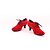 olcso Tánccipők-Női Modern Pihe Magassarkúk Fűzős Alacsony Piros 5,08 cm - 6,98 cm Szabványos méret