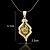 cheap Necklaces-18K Real Gold Plated Allah Muslim Tassel Zircon Pendant Necklace