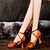 abordables Chaussures de danses latines-Femme Chaussures Latines Satin Sandale Boucle Talon Bottier Non Personnalisables Chaussures de danse Rouge / Bleu / Orange / Cuir