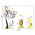 cheap Wall Stickers-Decorative Wall Stickers - Animal Wall Stickers Animals Cartoon Botanical Living Room Bedroom Bathroom Kitchen Dining Room Study Room /