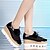 cheap Women&#039;s Oxfords-Women&#039;s Shoes Wedge Heel Wedges Round Toe Occasion Fashion Sneakers  Black Grey