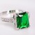 ieftine Inele la Modă-Pentru femei Zirconiu Zirconiu Cubic Diamante Artificiale Inel de declarație - Pătrat Geometric Shape Modă Verde Inel Pentru Nuntă