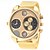 abordables Relojes militares-JUBAOLI Men&#039;s Military Watch Quartz Oversized Stainless Steel Gold Dual Time Zones Analog Charm Fashion - White Black One Year Battery Life / SSUO LR626