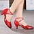 Недорогие Обувь для бальных и современных танцев-Для женщин Современный Лакированная кожа На высоких каблуках На толстом каблуке Красный Розовый Серебро Синий Золотистый 5 - 6,8 смНе