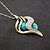 cheap Necklaces-18K Real Gold Plated Turquoise Pendant Necklace