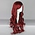 cheap Costume Wigs-Cosplay Costume Wig Synthetic Wig Curly Deep Wave Deep Wave Asymmetrical With Bangs Wig Long Red Synthetic Hair Women&#039;s Natural Hairline Side Part Red