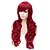 abordables Perruques Synthétiques Sans Bonnet-Perruque Synthétique Ondulation naturelle Style Avec Frange Sans bonnet Perruque Rouge Cheveux Synthétiques Femme Perruque Perruque de Cosplay