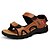 cheap Men&#039;s Sandals-Men&#039;s Shoes Leather Summer Comfort for Outdoor White Black Red+Brown