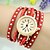 cheap Women&#039;s Watches-Women&#039;s Fashion Watch Black / White / Blue Tile Bracelet Watch - White Black Red