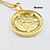cheap Necklaces-18K Real Gold Plated Coin Zircon Pendant 3.4*2.4CM