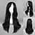 abordables Pelucas para disfraz-Pelucas de cosplay Pelucas sintéticas Pelucas de Broma Recto Corte Recto Peluca Media Negro Pelo sintético Mujer Negro