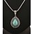 cheap Jewelry Sets-Turquoise Silver Necklace (Includes Necklace &amp; Earrings) Jewelry Set