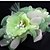 cheap Headpieces-Handmade Green Chiffon Rhinestone Lace Flower Feather Hair accessories Bridal Wedding Fascinator