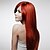 Недорогие Парик из искусственных волос без шапочки-основы-Парики из искусственных волос Прямой Волнистые Лёгкие волны Ассиметричная стрижка Парик Длинные Красный Искусственные волосы Жен. Природные волосы Красный