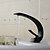 abordables Robinetteries de lavabo-style contemporain orbe mitigeur un trou bain d&#039;eau chaude et froide robinet d&#039;évier - noir