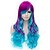 cheap Costume Wigs-Cosplay Costume Wig Synthetic Wig Curly Deep Wave Deep Wave Asymmetrical Wig Long Purple Synthetic Hair Women&#039;s Natural Hairline Blue