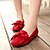 Χαμηλού Κόστους Γυναικείες Μπαλαρίνες-Γυναικεία Παπούτσια Δερματίνη Άνοιξη Καλοκαίρι Επίπεδο Τακούνι Φιόγκος για Φόρεμα Γκρίζο Μαύρο Κόκκινο