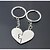 Недорогие Брелки-сердце поцелуй романтической свадьбы кольцо для ключей брелок для дня Святого Валентина любовника (одна пара)