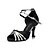cheap Latin Shoes-Women‘s Dance Shoes Latin / Salsa Satin / Flocking Flared Heel Black / Gold