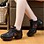 cheap Dance Sneakers-Women&#039;s Dance Sneakers Sneaker Split Sole Low Heel Leather Lace-up Black / White