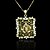 cheap Necklaces-18K Real Gold Plated Allah Muslim Zircon Pendant 5.9*4CM