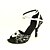 abordables Zapatos de baile-Mujer Zapatos de Baile Latino / Zapatos de Salsa Aterciopelado Hebilla Sandalia Hebilla Tacón Personalizado Personalizables Zapatos de baile Plata / Oro