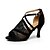 abordables Zapatos de baile latino-Mujer Zapatos de Baile Latino Salón Sandalia Hebilla Tacón de Aguja Hebilla Negro