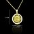 cheap Necklaces-18K Real Gold Plated Coin Zircon Pendant 3.4*2.4CM