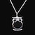 cheap Necklaces-Women&#039;s Lockets Necklace Y Necklace Owl Flower Fashion Rhinestone Glass Alloy Black Necklace Jewelry For Wedding Party Party / Evening Daily Casual
