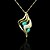 cheap Necklaces-18K Real Gold Plated Turquoise Pendant Necklace